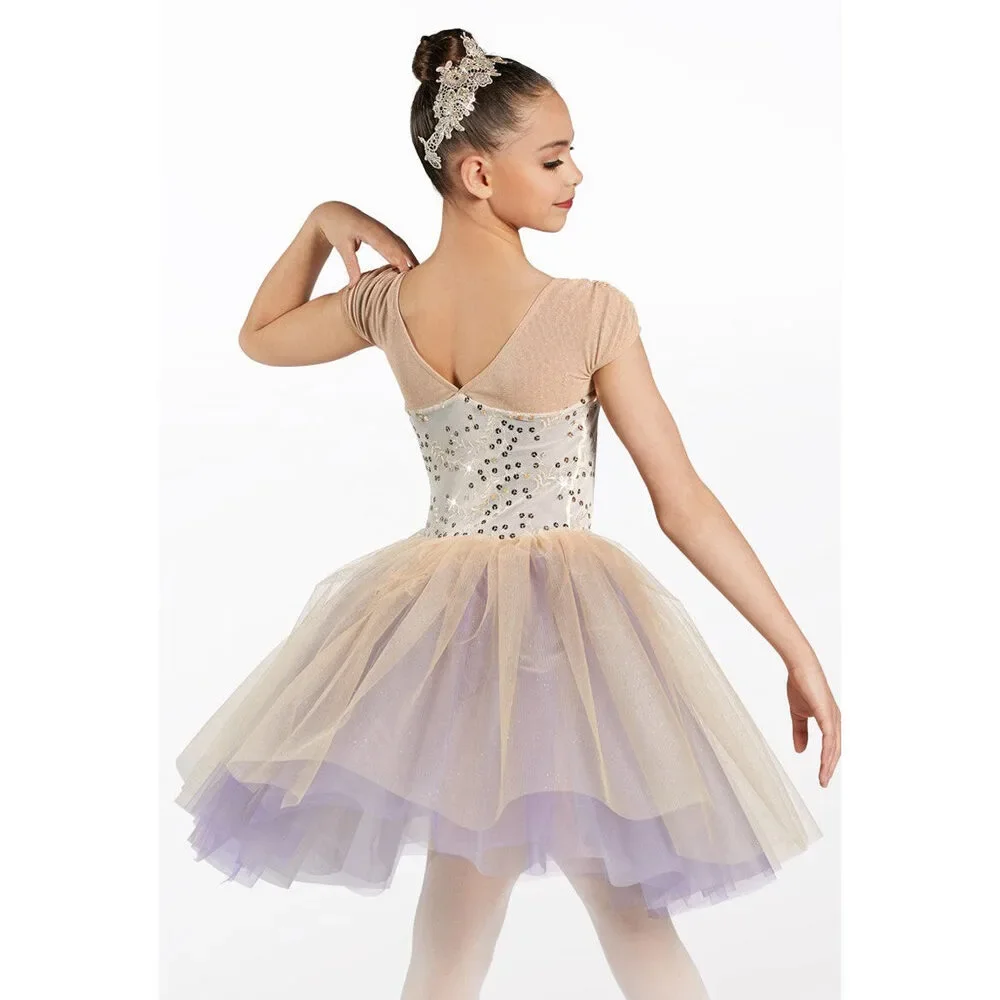 Pre-Owned Dance Costume Weissman 12413 Small Child Purple Tutu Ballet Sequin